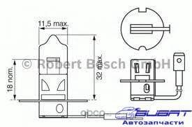 Лампа галогеновая BOSCH H3 PK22s 12V 55W 1шт.