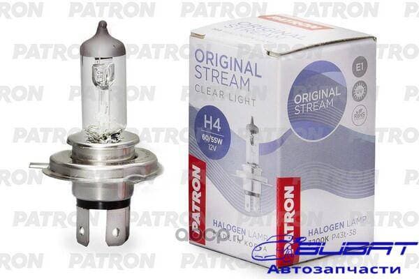 Лампа галогенная H4 12V 60/55W 3200K P43t-38 Original Stream (оригинальные параметры) Сделано в Корее