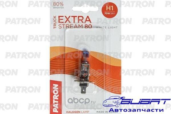 Лампа галогенная блистер 1шт H1 24V 70W 3500K P14.5s Truck Extra Stream 80 (+80% яркости, белый свет, +40м светового потока) Сделано в Корее