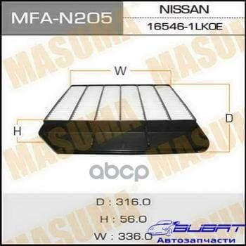 Воздушный фильтр A0490 MASUMA NISSAN/ PATROL, INFINITI QX56 2010- (1/20)