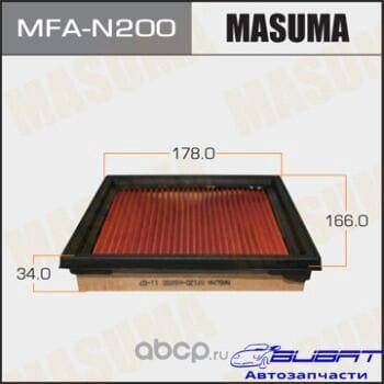 Воздушный фильтр A-2018V MASUMA NISSAN/ SKYLINE/ V36 06- (1/40) Пропитка