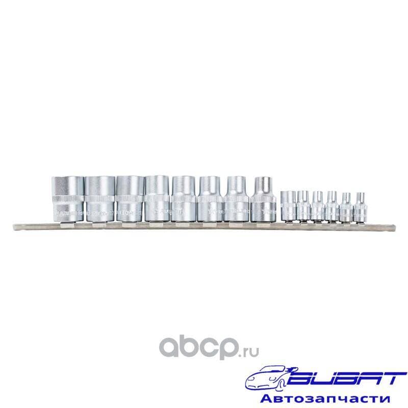 Набор головок 1/2" и 1/4" TORX 14пр. (E4-E24), пласт.подвес (AT-BS-35)