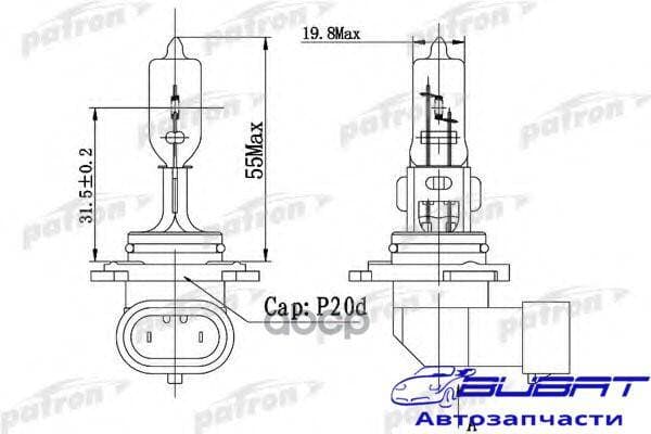 Лампа галогенная HB3 12V 60W 3200K P20d Original Stream (оригинальные параметры) Сделано в Корее