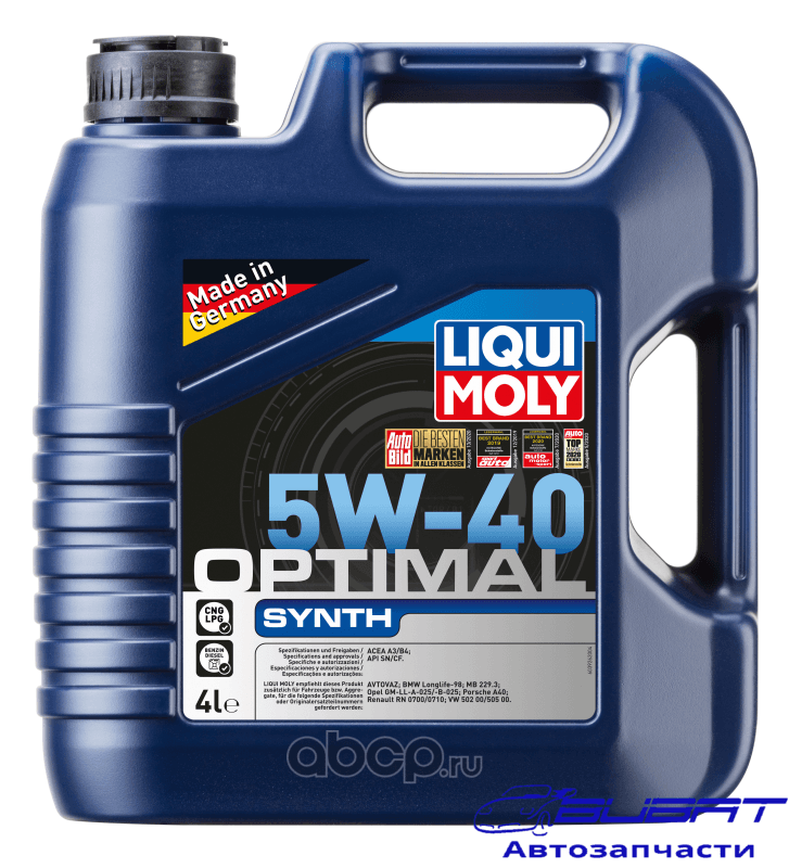 Масло моторное Optimal Synth 5W-40 SN, A3/B4 4л Аналог 2293