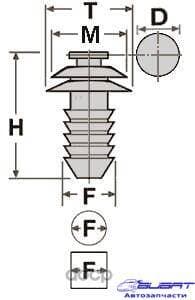 Клипса крепежная на Daihatsu 6777112010000, Lexus-Toyota 6777101010, Isuzu 8942264920, Mazda 992740825