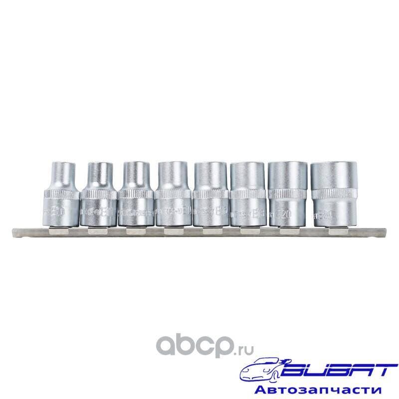 Набор головок 1/2" TORX 8пр. (E10-E24) пласт. подвес (AT-BS-34)