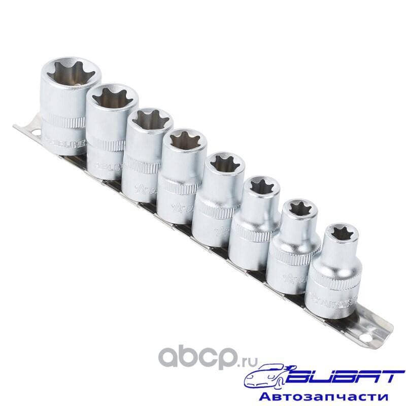 Набор головок 1/2" TORX 8пр. (E10-E24) пласт. подвес (AT-BS-34)