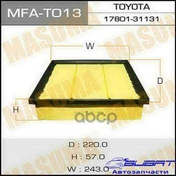 Воздушный фильтр A-1033 MASUMA TOYOTA/ CAMRY/ GSV50L/ MMC L200 2015- (1/20)