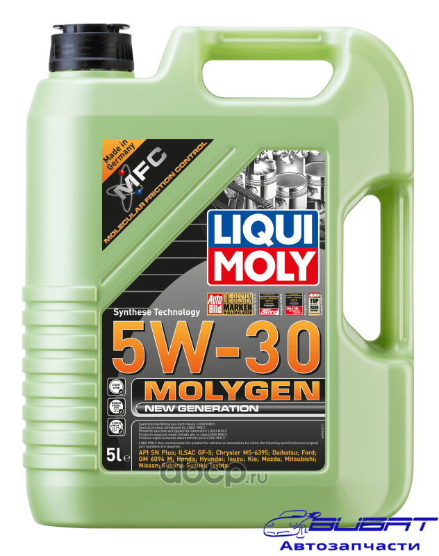 Масло моторное 5W30 LIQUI MOLY 5л НС-синтетика Molygen New Generation SP GF-6A