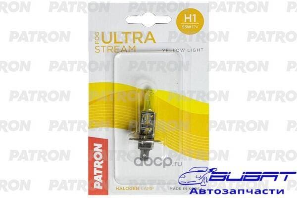 Лампа галогенная блистер 1шт H1 12V 55W 2800K P14.5s Fog Ultra Stream (желтый свет, отличная видимость в любую погоду) Сделано в Корее