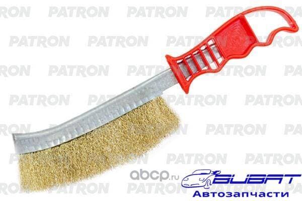 Щетка стальная прямая сплошная 230 х 140 мм, латунная, c пласт. ручкой