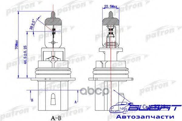 Лампа галогенная HB5 12.8V 65/55 3200K PX29t Original Stream (оригинальные параметры) Сделано в Корее