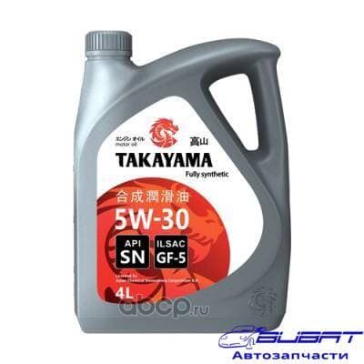 TAKAYAMA SAE 5W-30, ILSAC GF-5, API SN 4Л ПЛАСТИК