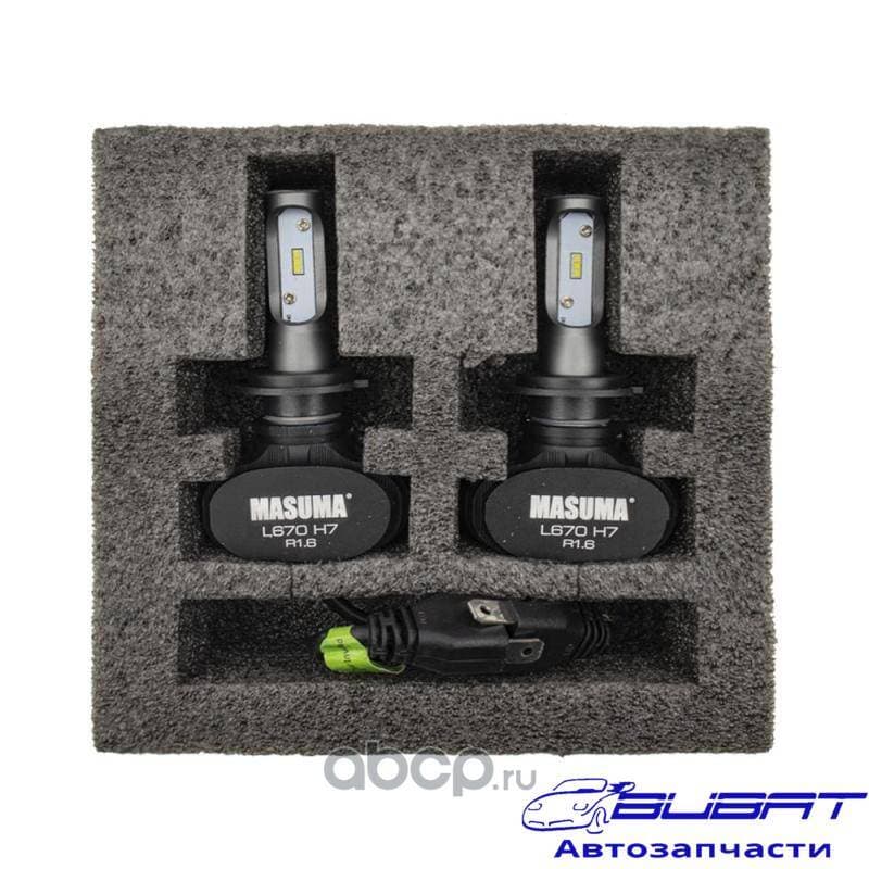 Лампы светодиодные Masuma LED H7 6000K 4000Lm PX26d, Комплект 2шт