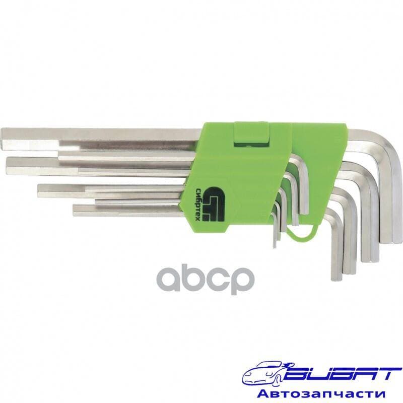 Набор ключей имбусовых Tamper-Torx, 9 шт: TTT10-T50, 45x, закаленные, удлиненные, никель. СИБРТЕХ