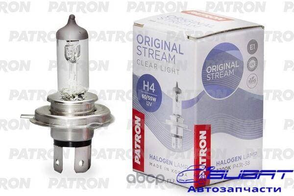 Лампа галогенная H4 12V 60/55W 3200K P43t-38 Original Stream (оригинальные параметры) Сделано в Корее