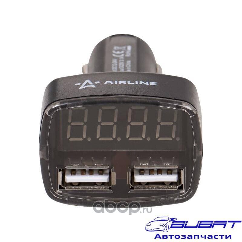 Вольтметр + 2USB 3,1A в прикуриватель 12-24В (AVM-D-02)