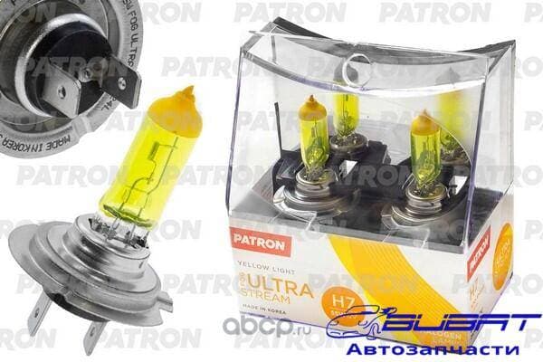 Комплект ламп галогенных коробка 2шт H7 12V 55W 2800K PX26d Fog Ultra Stream (желтый свет, отличная видимость в любую погоду) Сделано в Корее