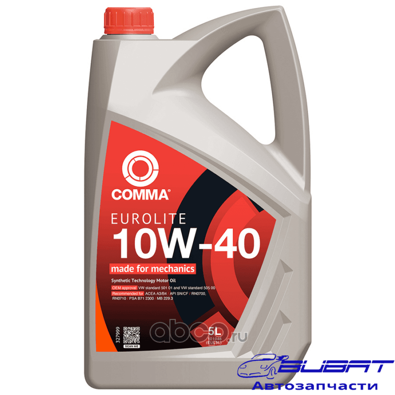 Масло моторное полусинтетика 10W-40 EUROLITE 5 л.